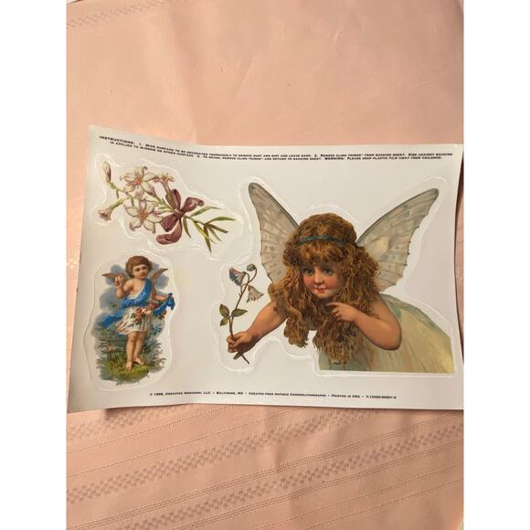 1996 Angel / Floral Window Cling Things by Creative Horizons 6 pgs 24 individual - Picture 5 of 7